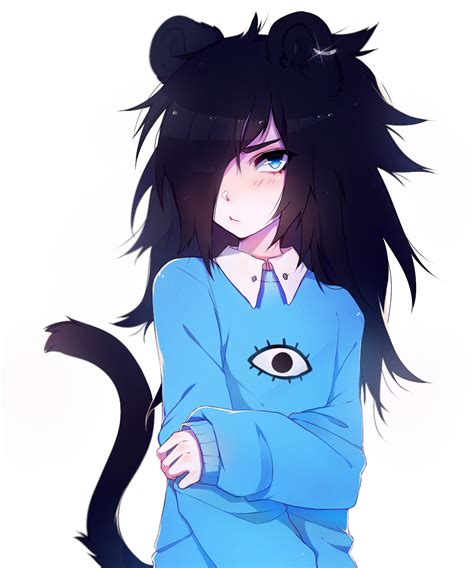 black haired femboy|Black femboy art pfp